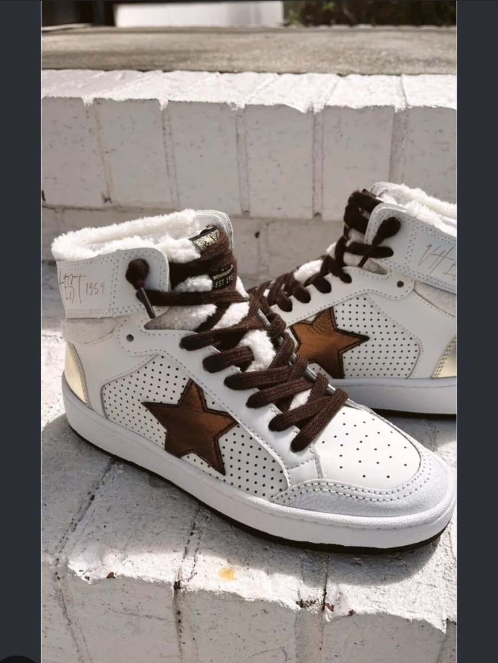 Size 10 Vintage Havana Jolene White Bronze High-Top Sneakers NWT